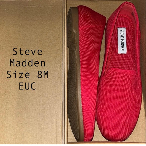 Steve Madden Sabin Shoes Slip Ons Red Size 8 M EUC - Picture 1 of 6